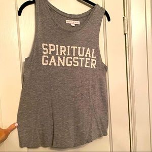 Spiritual Gangster M gray logo tank top. Super soft